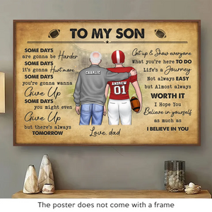 Le football d'abord, le reste ensuite - Affiche horizontale personnalisée pour la famille - Cadeau pour les membres de la famille, les amateurs de sport et les sportifs