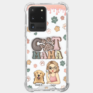 Coque de téléphone transparente personnalisée avec motif « Chien et Chat » et effet gonflé en 3D – Cadeau pour les propriétaires et les amoureux des animaux