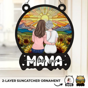 Tu es mon rayon de soleil par temps nuageux - Attrape-soleil personnalisé à suspendre à la fenêtre - Cadeau pour maman et fille
