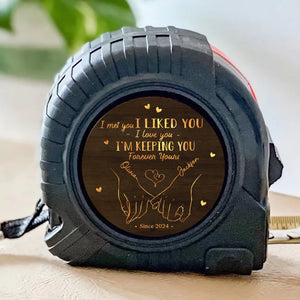 Love Is In The Little Things, Like Holding Hands - Couple Personalized Custom Tape Measure - Gift For Husband Wife, Anniversary