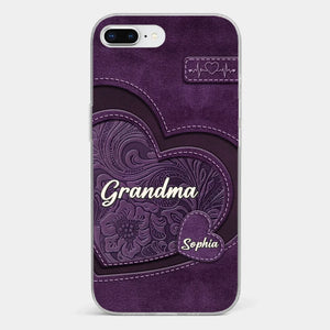 Coque de téléphone transparente personnalisée avec effet gonflable en 3D - Cadeaux d'anniversaire personnalisés pour maman et grand-mère - Grand-mère, ton amour m'a façonnée de manière durable