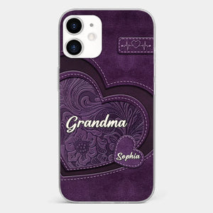 Coque de téléphone transparente personnalisée avec effet gonflable en 3D - Cadeaux d'anniversaire personnalisés pour maman et grand-mère - Grand-mère, ton amour m'a façonnée de manière durable