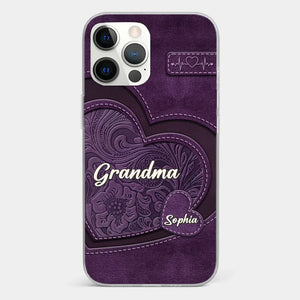Coque de téléphone transparente personnalisée avec effet gonflable en 3D - Cadeaux d'anniversaire personnalisés pour maman et grand-mère - Grand-mère, ton amour m'a façonnée de manière durable