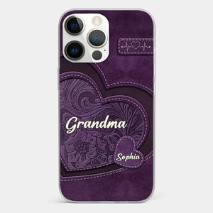 Coque de téléphone transparente personnalisée avec effet gonflable en 3D - Cadeaux d'anniversaire personnalisés pour maman et grand-mère - Grand-mère, ton amour m'a façonnée de manière durable