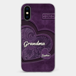 Coque de téléphone transparente personnalisée avec effet gonflable en 3D - Cadeaux d'anniversaire personnalisés pour maman et grand-mère - Grand-mère, ton amour m'a façonnée de manière durable