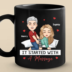 Tasse noire personnalisée « Du beurre de cacahuète à ma gelée » – Cadeau de Noël pour mari et femme, anniversaire