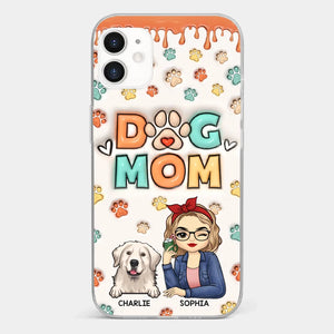 La route vers mon cœur est remplie d'empreintes de pattes - Coque de téléphone transparente personnalisée avec effet gonflable 3D pour chien et chat - Cadeau pour propriétaires d'animaux et amoureux des animaux