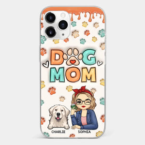 La route vers mon cœur est remplie d'empreintes de pattes - Coque de téléphone transparente personnalisée avec effet gonflable 3D pour chien et chat - Cadeau pour propriétaires d'animaux et amoureux des animaux
