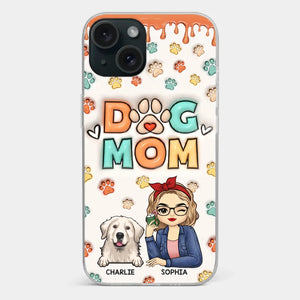 La route vers mon cœur est remplie d'empreintes de pattes - Coque de téléphone transparente personnalisée avec effet gonflable 3D pour chien et chat - Cadeau pour propriétaires d'animaux et amoureux des animaux