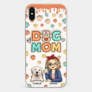 La route vers mon cœur est remplie d'empreintes de pattes - Coque de téléphone transparente personnalisée avec effet gonflable 3D pour chien et chat - Cadeau pour propriétaires d'animaux et amoureux des animaux