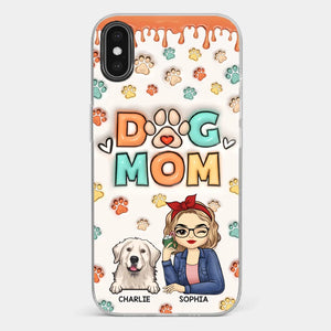 La route vers mon cœur est remplie d'empreintes de pattes - Coque de téléphone transparente personnalisée avec effet gonflable 3D pour chien et chat - Cadeau pour propriétaires d'animaux et amoureux des animaux