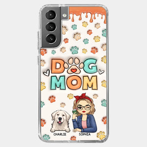La route vers mon cœur est remplie d'empreintes de pattes - Coque de téléphone transparente personnalisée avec effet gonflable 3D pour chien et chat - Cadeau pour propriétaires d'animaux et amoureux des animaux