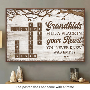 Les petits-enfants rendent la vie plus belle - Affiche horizontale personnalisée pour la famille - Cadeau pour grand-mère, grand-père, petit-enfant