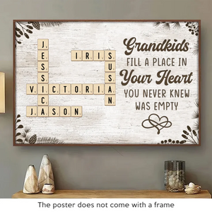 Gardez vos souvenirs en vie avec une touche spéciale - Affiche horizontale personnalisée pour la famille - Cadeau pour grand-mère, grand-père, petit-enfant