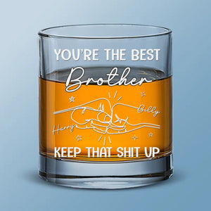 Tu es le meilleur frère du monde - Verre à whisky personnalisé pour la famille - Cadeau pour les membres de la famille