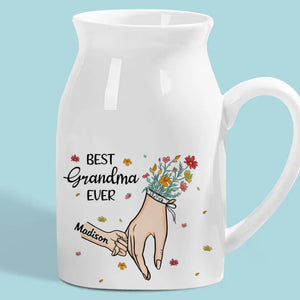 La meilleure grand-mère de tous les temps - Vase à fleurs personnalisé pour la décoration intérieure familiale - Cadeau de pendaison de crémaillère pour maman et grand-mère