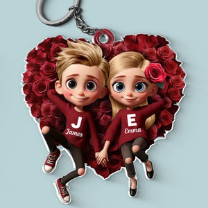 Ton amour est le soleil qui fait fleurir les roses de mon cœur - Porte-clés personnalisé en acrylique pour couple - Cadeau pour mari et femme, anniversaire