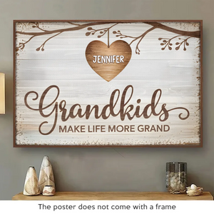Un petit-enfant est un arbre de vie, nourri par des générations - Affiche horizontale personnalisée pour la famille - Cadeau pour maman, grand-mère