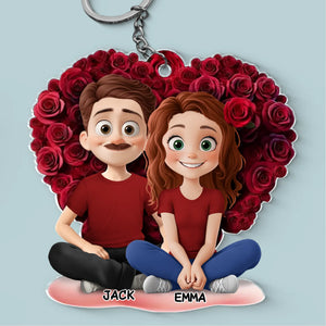 Partenaires amoureux et partenaires de crime - Porte-clés personnalisé en acrylique - Cadeau pour mari et femme, anniversaire