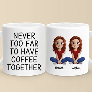 Loin, mais notre lien est là pour rester - Mug personnalisé Bestie - Cadeau pour meilleurs amis, BFF, sœur