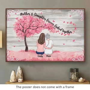 L'amour nous unit pour toujours - Affiche horizontale personnalisée pour la famille - Cadeau pour maman