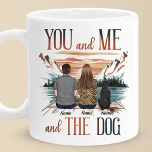 Juste toi, moi et des queues qui remuent - Tasse personnalisée pour couple - Cadeau pour mari et femme, anniversaire, propriétaires d'animaux, amoureux des animaux