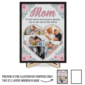 Photo personnalisée Notre amour pour vous ne connaît pas de limites
- Plaque en bois personnalisée à 2 couches avec support - Cadeau pour maman et fille