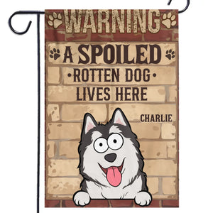 « Pattes en l'air ou affrontez les chiens » – Drapeau personnalisé pour chien – Cadeau pour propriétaires et amoureux des animaux