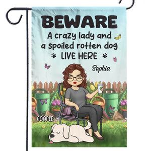 Où que mon chien aille, le jardin semble plus vivant - Drapeau personnalisé pour chien - Cadeau pour les propriétaires d'animaux et les amoureux des animaux