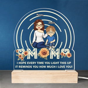 À notre famille, vous êtes le monde - Lumière LED acrylique personnalisée en forme de famille - Fête des Mères, cadeau pour maman