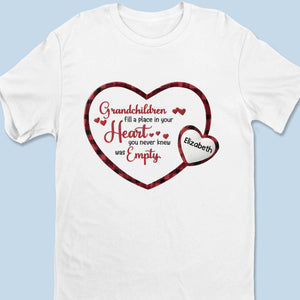 Nos petits-enfants illuminent nos vies ! T-shirt unisexe personnalisé, haut de gamme, sweat à capuche, cadeau pour grand-mère, grand-père et petit-enfant.