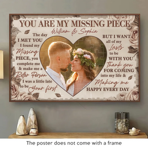 Photo personnalisée Tu me rends entier
- Affiche horizontale personnalisée pour couple - Cadeau pour mari et femme, anniversaire