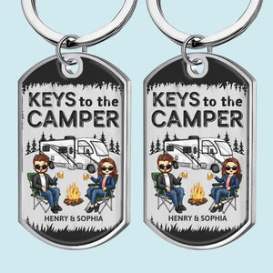 Unlock The Adventure With The Keys To The Camper - Camping Personalized Custom Keychain - Gift For Couple, Husband Wife, Camping Lovers
