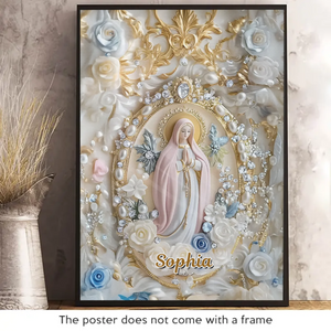 Avec amour vient la foi - Affiche verticale personnalisée pour la famille - Cadeau pour vous-même, vos meilleurs amis, vos frères et sœurs, les membres de votre famille