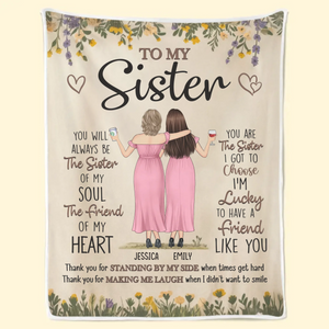 Merci d'être à mes côtés - Couverture personnalisée Bestie - Cadeau pour meilleures amies, meilleures amies, sœurs