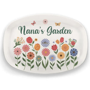 Grandma’s Love Is Sunshine For Little Flowers - Family Personalized Custom Platter - Gift For Mom, Grandma