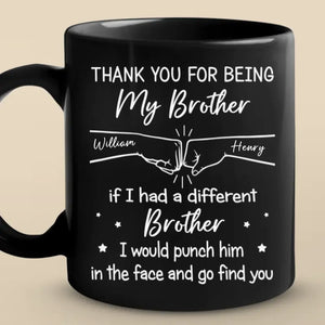 Merci d'être mon ami - Tasse noire personnalisée pour la famille - Cadeau pour les membres de la famille, les frères et sœurs, les cousins, les meilleurs amis