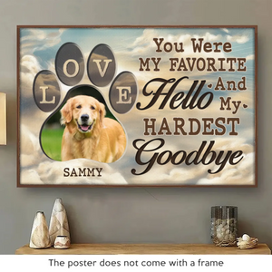 Photo personnalisée « Mes empreintes de pattes ne seront peut-être plus dans votre maison » – Affiche horizontale personnalisée commémorative – Cadeau de condoléances pour les propriétaires et les amoureux des animaux