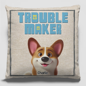 Petites pattes, gros problèmes - Coussin personnalisé pour chien et chat - Cadeau pour propriétaires et amoureux des animaux