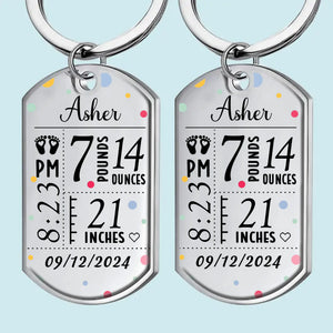 A Tiny Miracle, A Lifetime Of Love - Family Personalized Custom Keychain - Mother's Day, Baby Shower Gift, Gift For First Mom