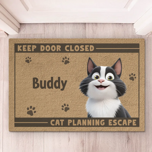 Ne vous laissez pas tromper par le chat ! Tapis décoratif personnalisé pour la maison, motif chat ! Cadeau de pendaison de crémaillère pour les propriétaires et les amoureux des animaux.