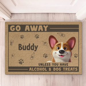Friandises ou disparaissance - Tapis décoratif personnalisé pour chien et chat - Cadeau de pendaison de crémaillère pour propriétaires et amoureux des animaux