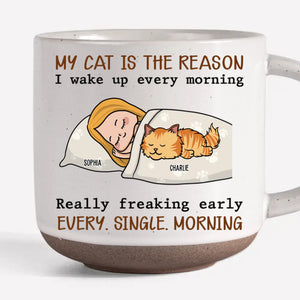 Mes animaux de compagnie sont la raison pour laquelle je me réveille chaque matin - Tasse en céramique imprimée personnalisée pour chien et chat - Cadeau pour les propriétaires d'animaux et les amoureux des animaux