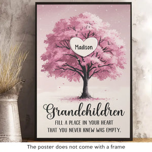 Les petits-enfants sont le cœur battant de l'âme d'un grand-parent - Affiche verticale personnalisée pour la famille - Cadeau pour grand-mère, grand-père, petit-enfant