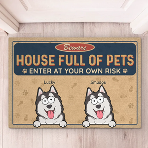 La maison est là où se trouvent les animaux de compagnie - Tapis décoratif personnalisé pour chien et chat - Cadeau de pendaison de crémaillère pour les propriétaires et les amoureux des animaux