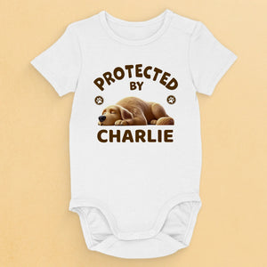 Happy To Be With You - Dog Personalized Custom Baby Onesie - Baby Shower Gift, Gift For Pet Owners, Pet Lovers