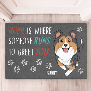 Les chiens rendent tout meilleur ! Tapis décoratif personnalisé pour chien ! Cadeau de pendaison de crémaillère pour propriétaires et amoureux des animaux.