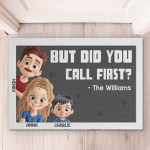 Tapis décoratif personnalisé « Pas de chaussures à l'intérieur » - Cadeau de pendaison de crémaillère pour les membres de la famille