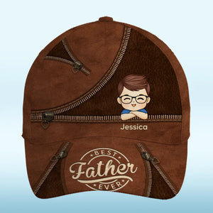 Dad's Crew, Forever - Casquette personnalisée pour la famille, casquette classique à imprimé intégral - Cadeau pour les membres de la famille