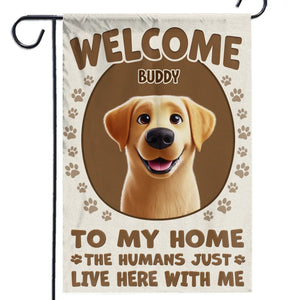 Les amis à fourrure sont les meilleurs hôtes ! Drapeau personnalisé pour chien ! Cadeau pour propriétaires et amoureux des animaux.